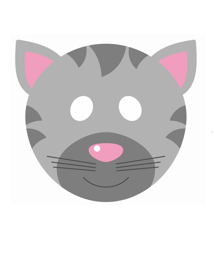 Çocuklar İçin  Kedi Hazır Maske Şablonları 
